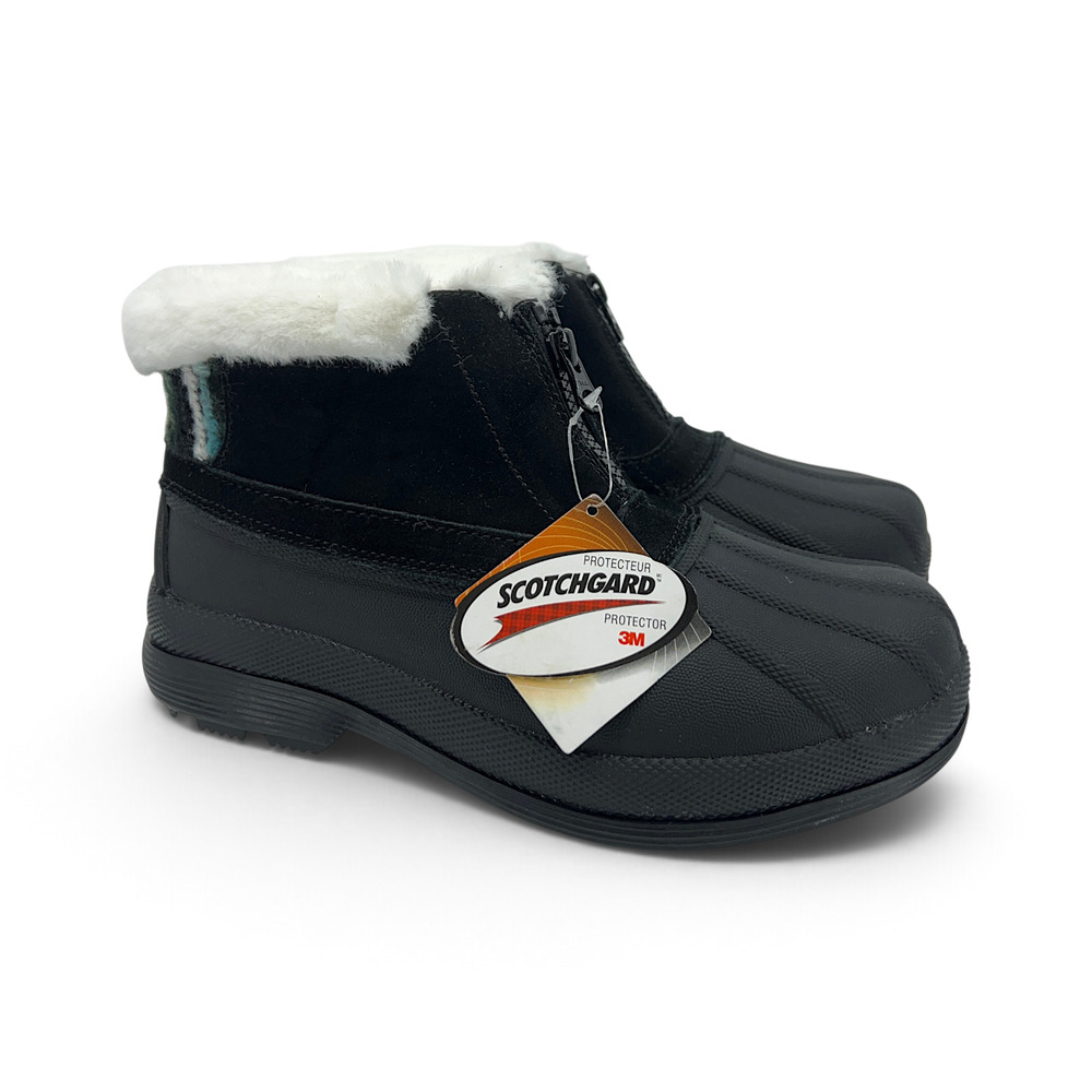Propet Lumi Ankle Zip Snow Boots Women's 6.5 D Wide Black Suede Thinsulate